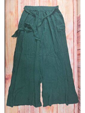 L Love Green Palazzo Wide-Leg Pants Medium NWT NEW